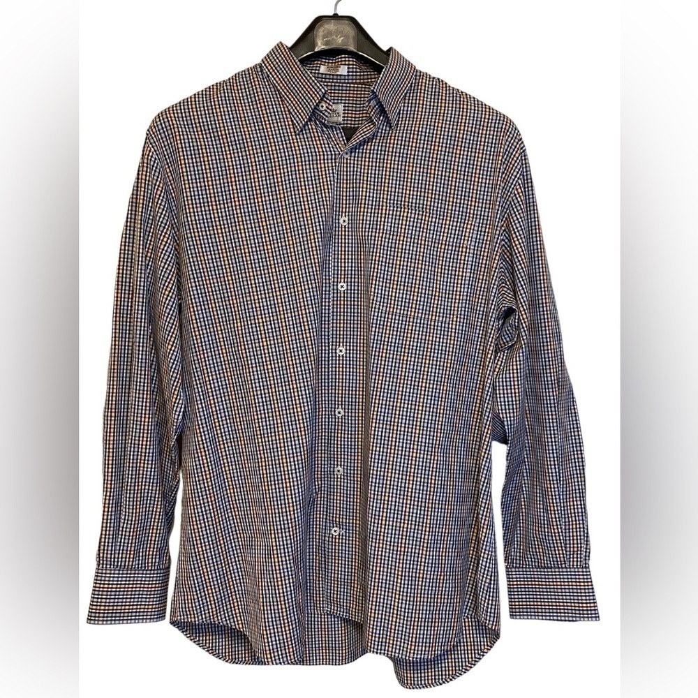 Peter Millar Plaid Button down long sleeve Dress Shirt Mens size XL